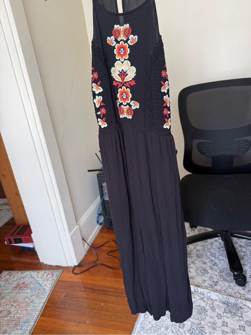 Y2K Xhilaration black boho cropped jumpsuit / medium